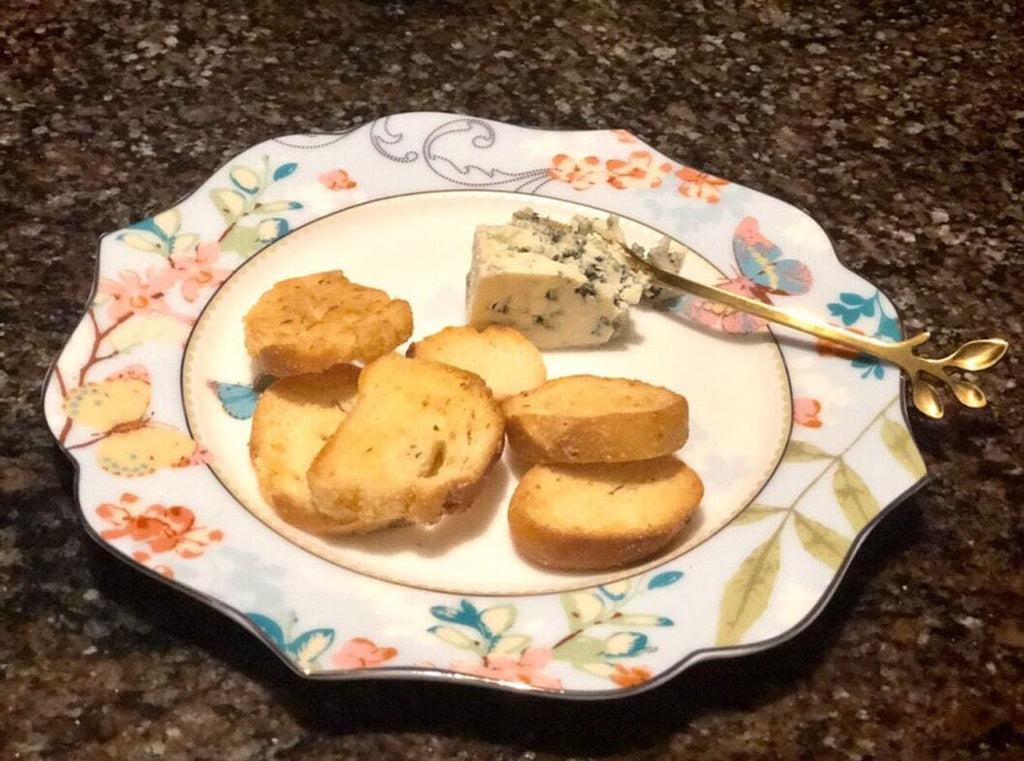 10.5-Inch Ceramic Plate with Butterfly & Floral Design – Dinner/Serving/Decorative Plate